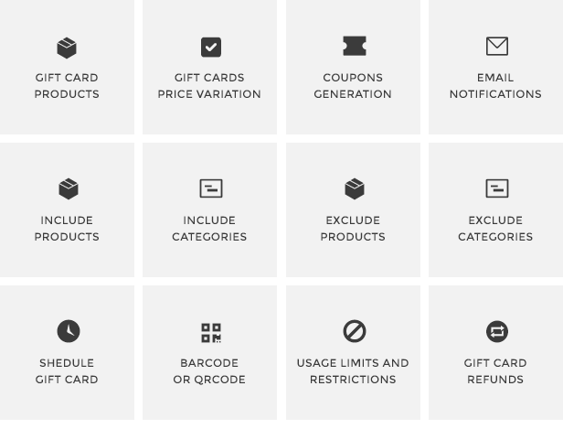 WooCommerce Gift Cards - Features
